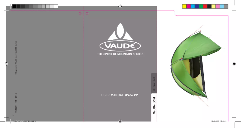 Página 1 del manual Manual de usuario Vaude Space 2P