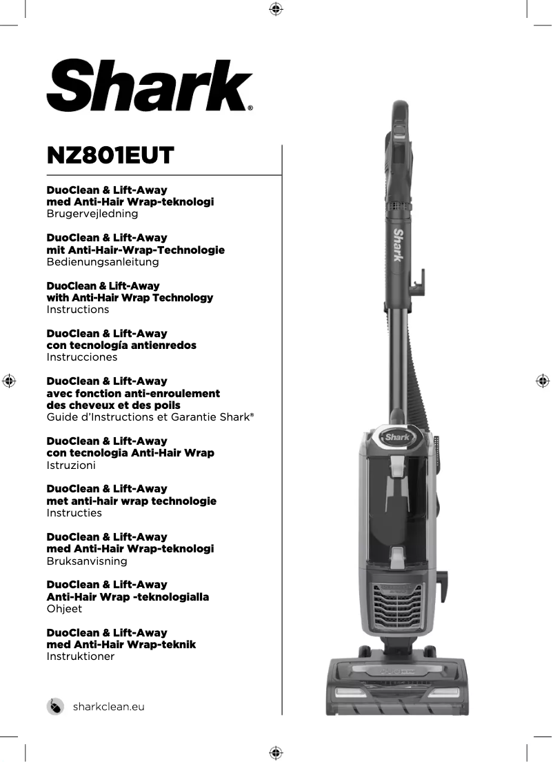 Page 1 de la notice Manuel utilisateur Shark DuoClean NZ801EUT