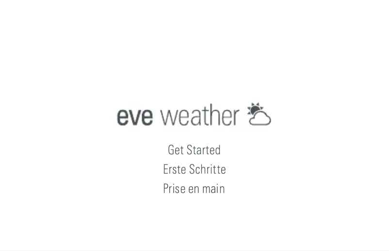 Page n°1 - Guide de démarrage rapide EVE Weather