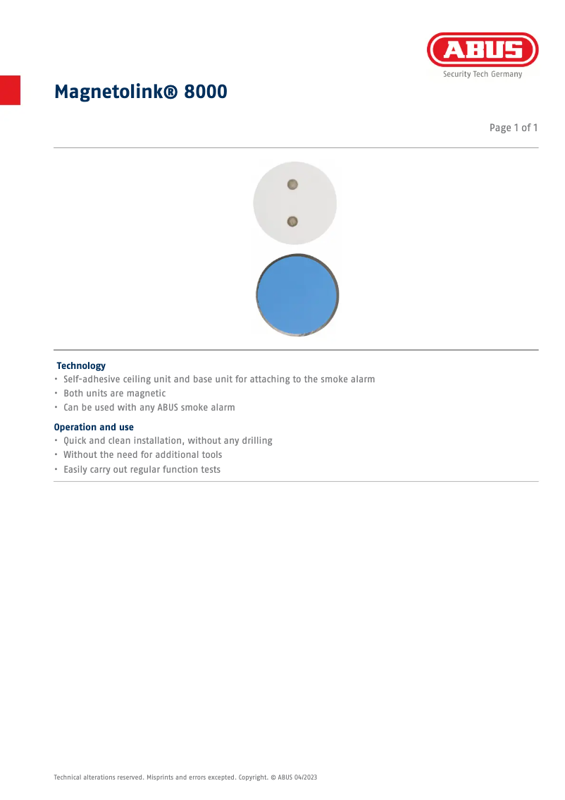 Image de la première page du manuel de l'appareil Magnetolink 8000