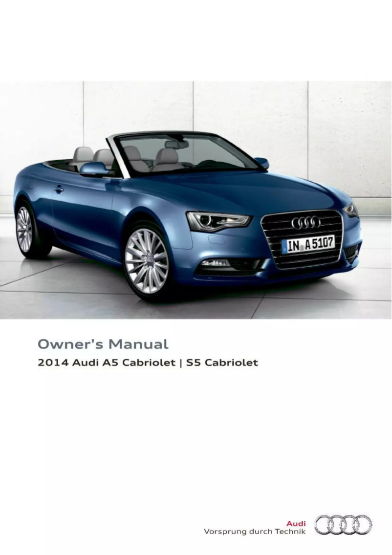 Page 1 de la notice Manuel utilisateur Audi A5 Cabriolet (2014)