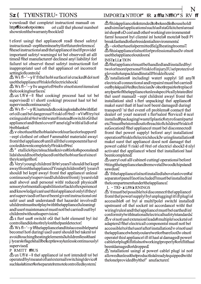 Page 1 de la notice Instructions / montage Hotpoint TB 2160B NE
