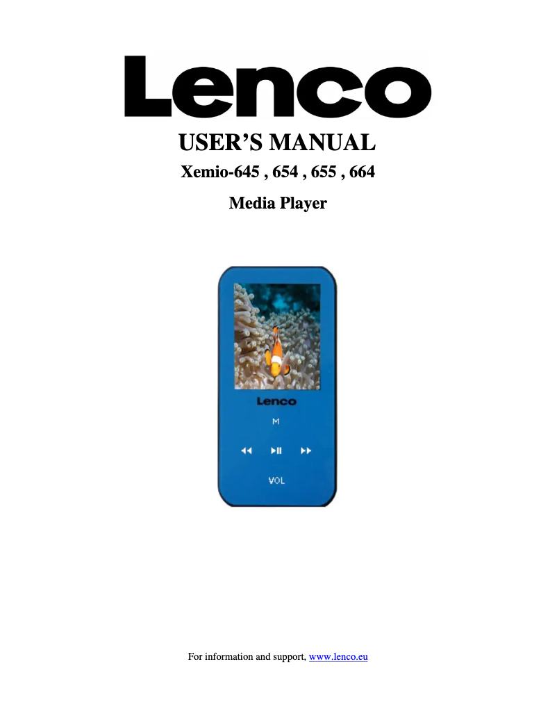 Image de la première page du manuel de l'appareil Xemio 645