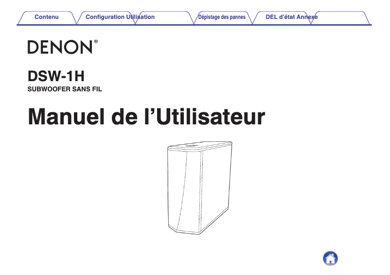 Page 1 de la notice Fiche technique Denon DSW-1H