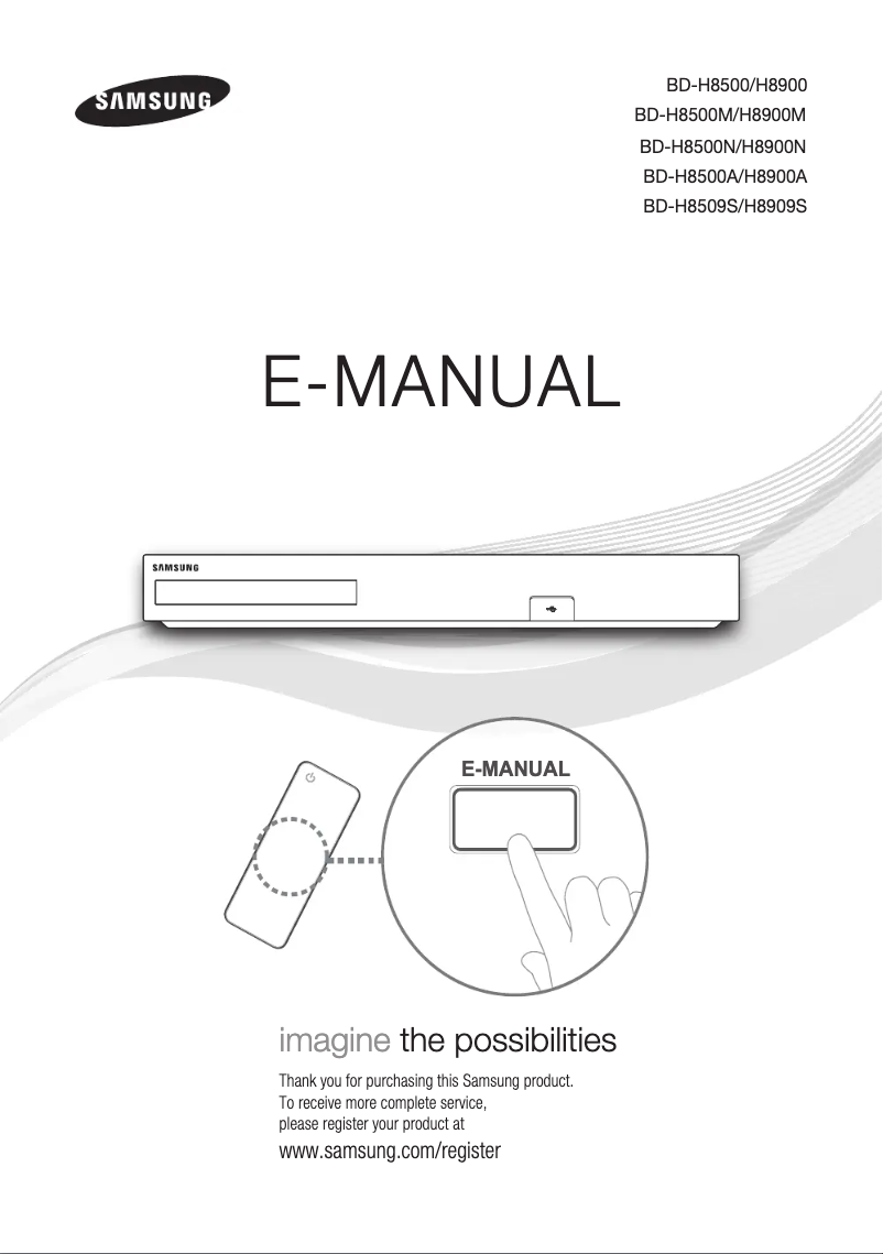 Page 1 de la notice Manuel utilisateur Samsung BD-H8500N