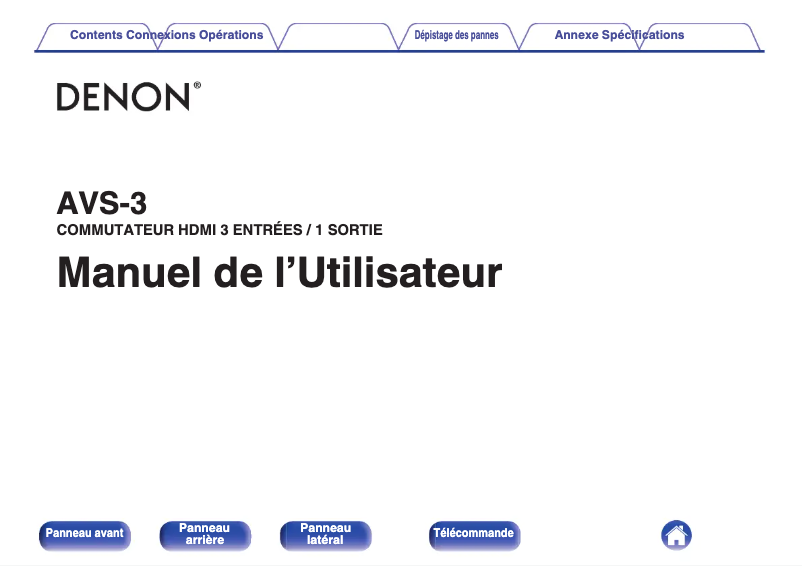 Page n°1 - Manuel utilisateur Denon AVS-3