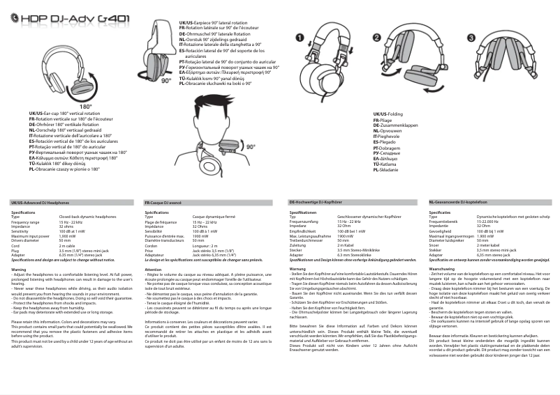 Page 1 de la notice Manuel utilisateur Hercules HDP DJ-Adv G401