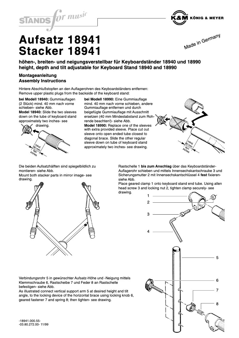 Page 1 de la notice Manuel utilisateur K&M 18941