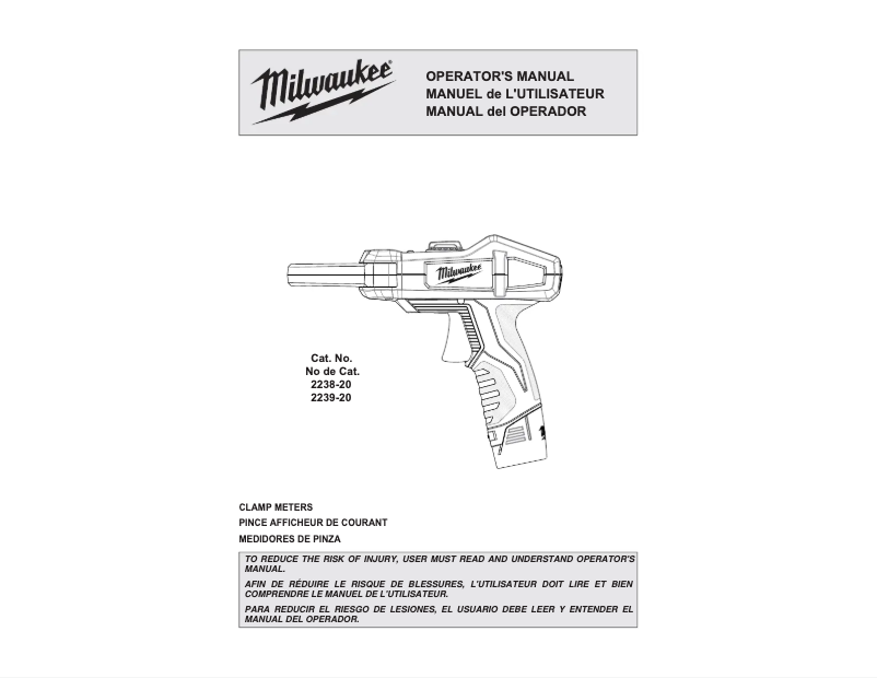 Page n°1 - Manuel utilisateur Milwaukee M12 2239-21