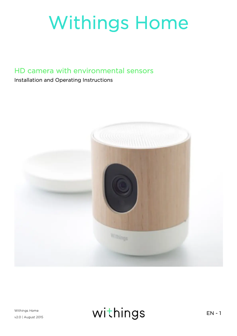 Página 1 del manual Manual de usuario Withings Home