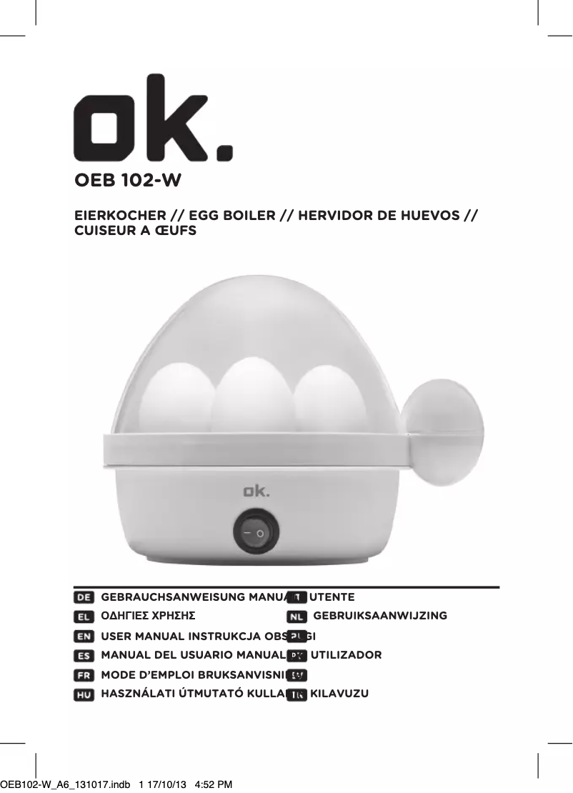 Image de la première page du manuel de l'appareil OEB 102
