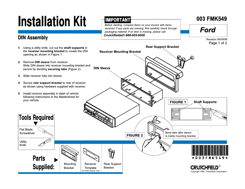 Image de la première page du manuel de l'appareil FMK549