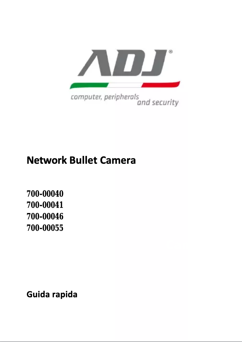 Page n°1 - Manuel utilisateur Adj 700-00040