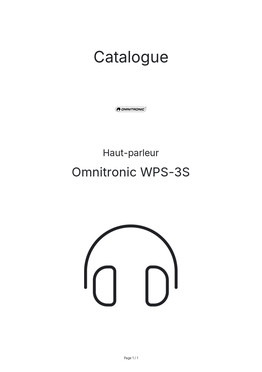 Page n°1 - Catalogue Omnitronic WPS-3S