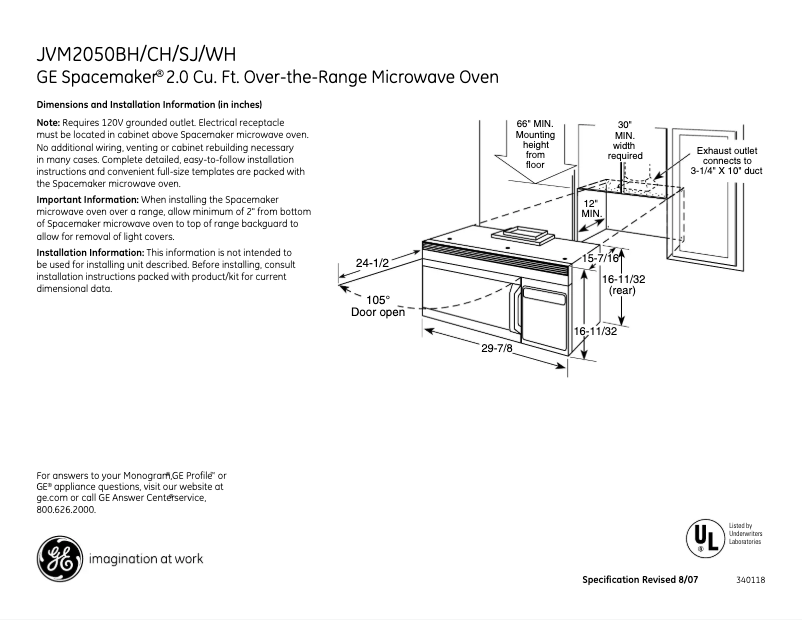 Image de la première page du manuel de l'appareil JVM2050WH