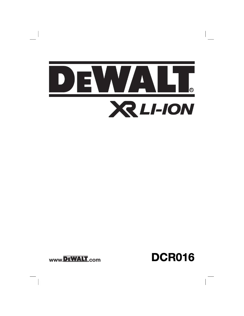 Page 1 de la notice Manuel utilisateur DeWalt DCR016 T 1