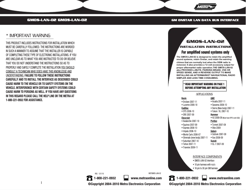 Image de la première page du manuel de l'appareil GMOS-LAN-02