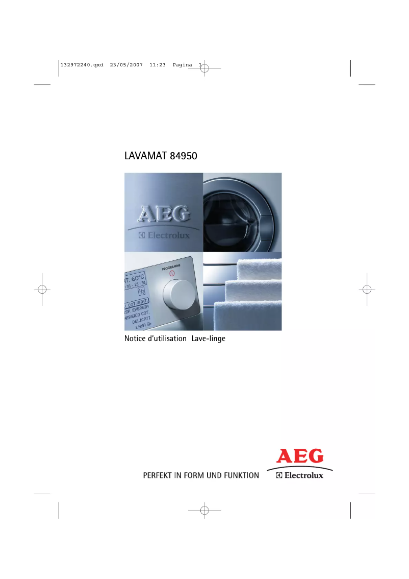 Page 1 de la notice Manuel utilisateur AEG L 84950