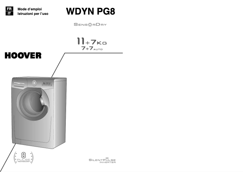 Page 1 de la notice Manuel utilisateur Hoover WDYN 11746PG8-S