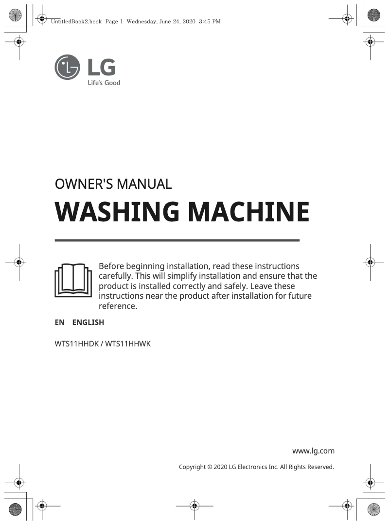 Image de la première page du manuel de l'appareil WTS11HHWK