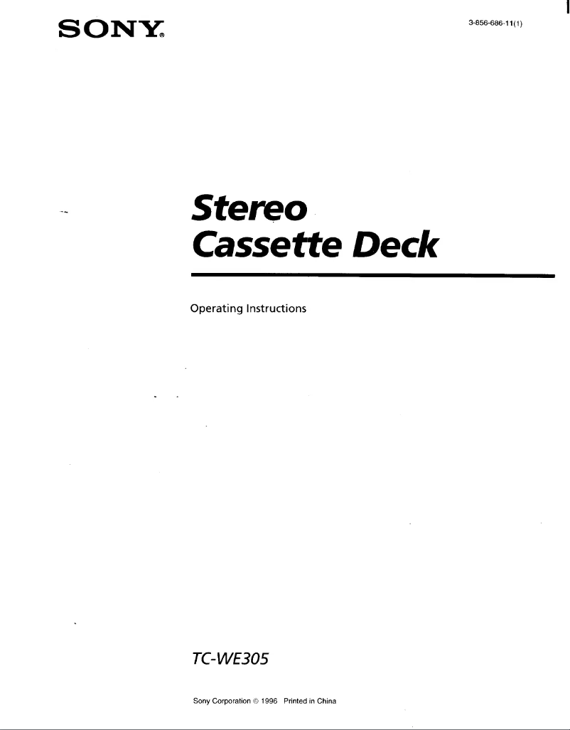 Página 1 del manual Manual de usuario Sony TC-WE305