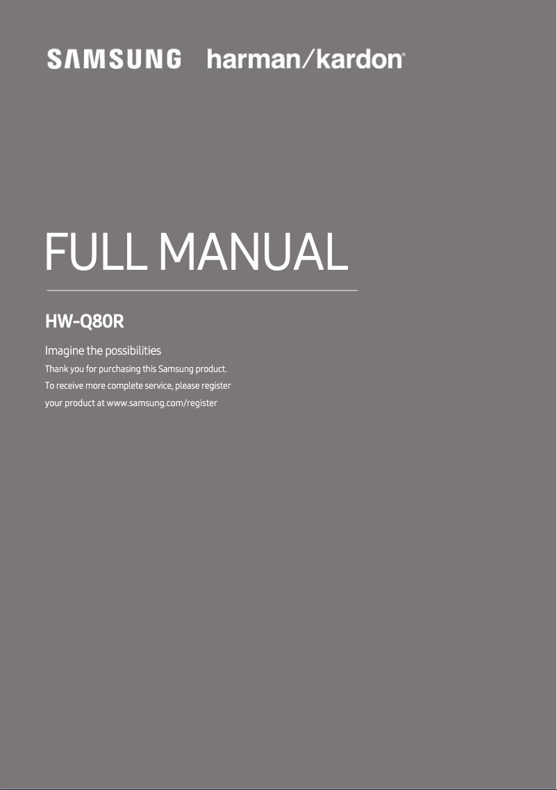 Image de la première page du manuel de l'appareil HW-Q80R