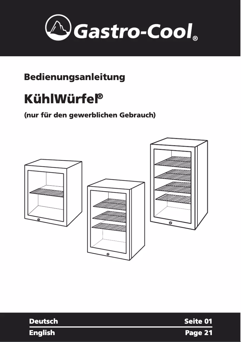 Page 1 de la notice Manuel utilisateur Gastro-Cool KW50