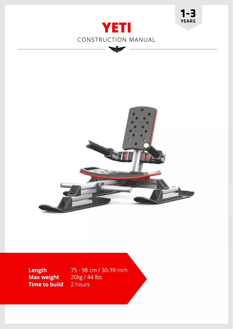 Image de la première page du manuel de l'appareil Junior Snow Kit Yeti