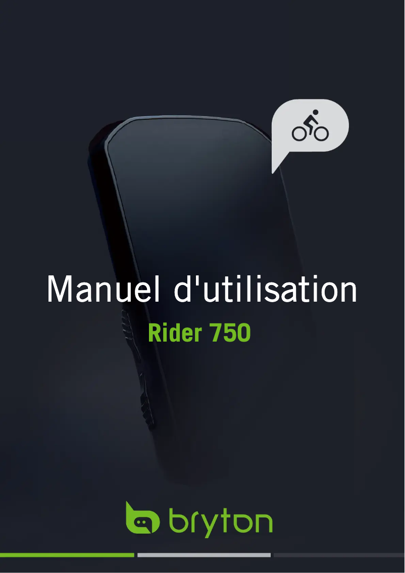Page 1 de la notice Manuel utilisateur Bryton Rider 750