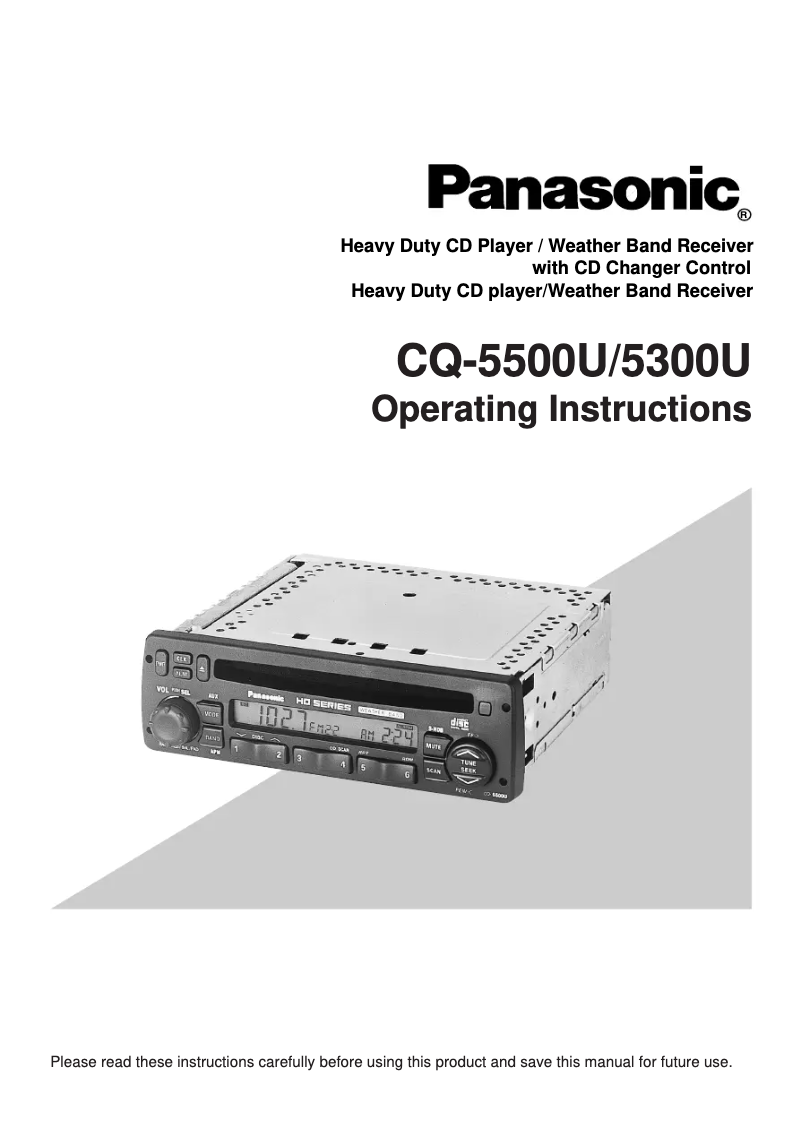 Page n°1 - Manuel utilisateur Panasonic CQ-5500U