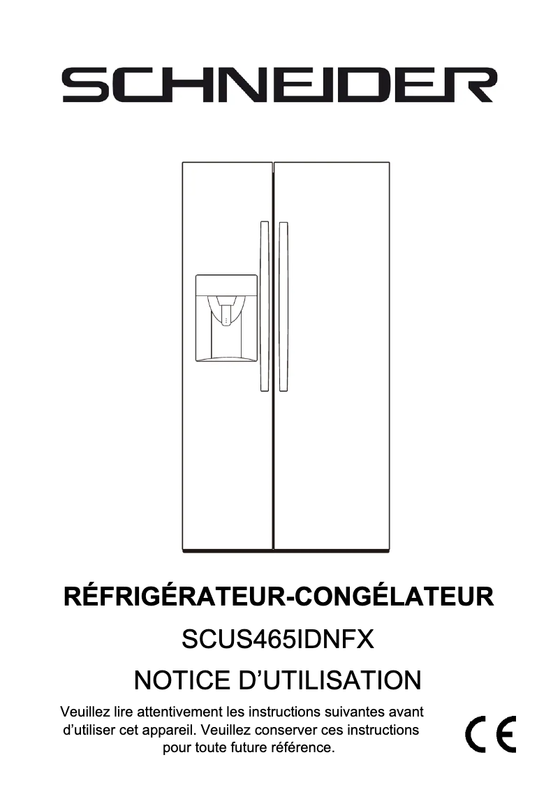 Page 1 de la notice Mode d'emploi Schneider SCUS465IDNFX
