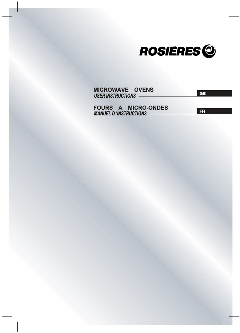 Page 1 de la notice Manuel utilisateur Rosieres RMG 280 MIN