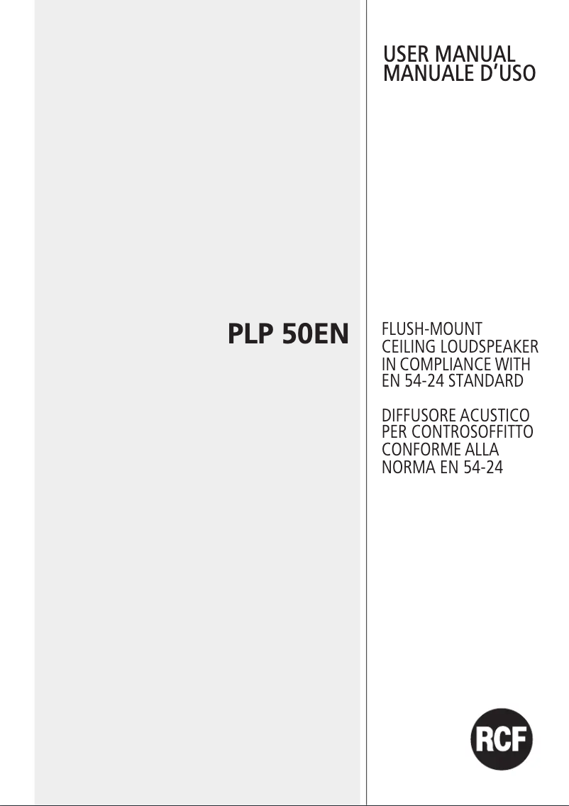 Image de la première page du manuel de l'appareil PLP 50EN