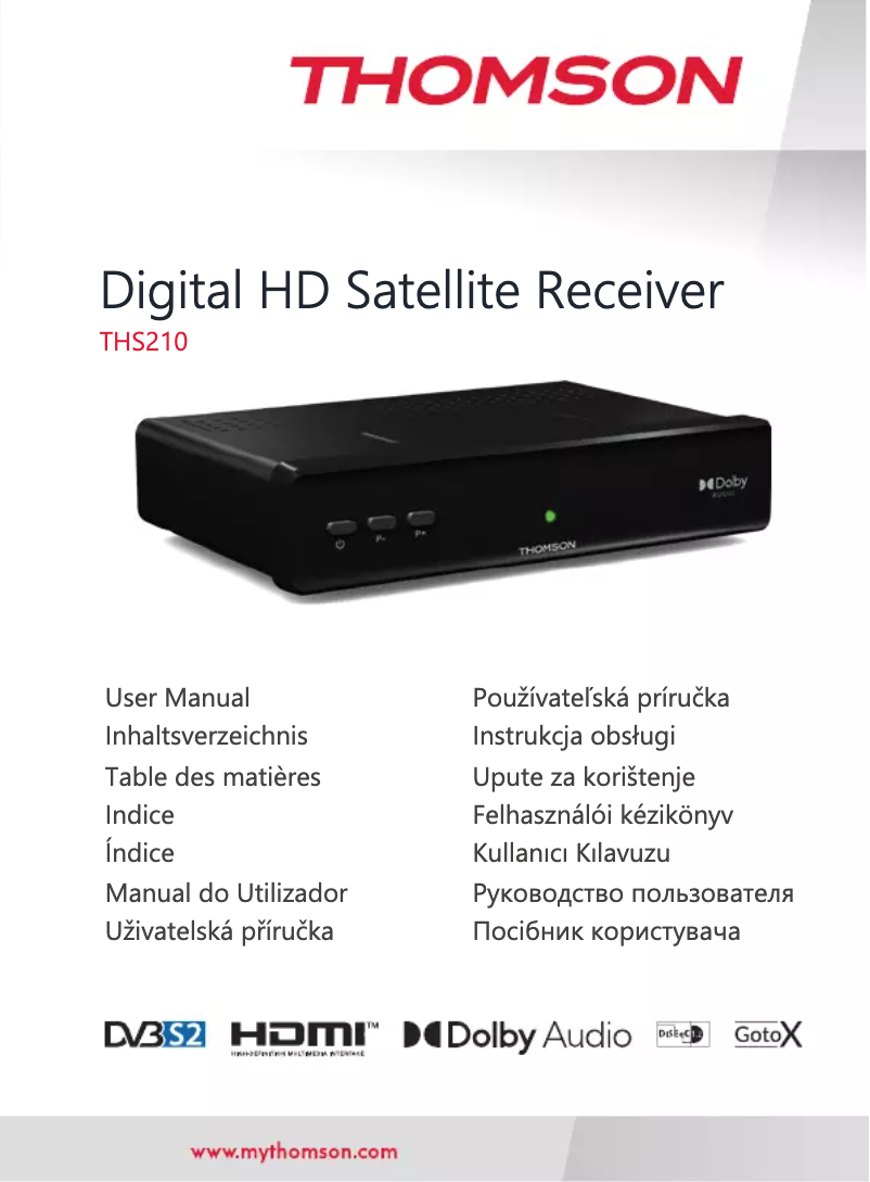 Page n°1 - Manuel utilisateur Thomson THS210