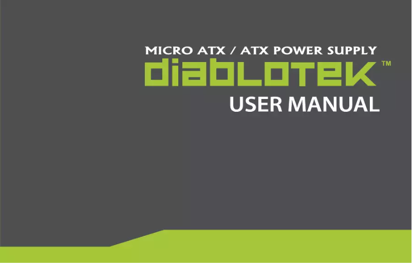 Page n°1 - Manuel utilisateur Diablotek PSDA250