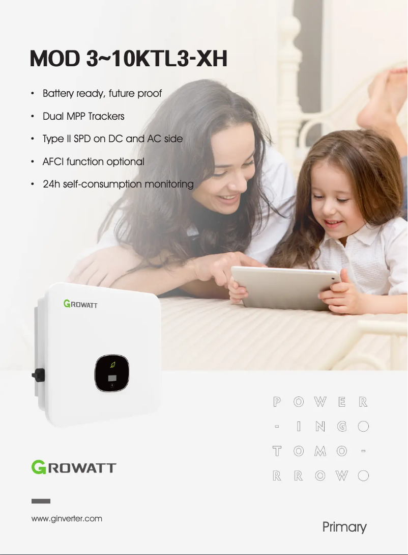 Página 1 del manual Ficha técnica Growatt MOD 8000TL3-XH