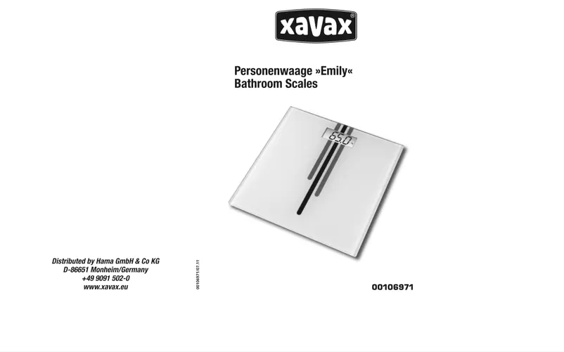 Page n°1 - Manuel utilisateur Xavax Emily