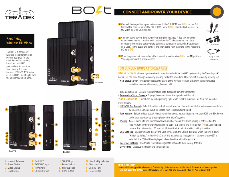 Página 1 del manual Manual de usuario Teradek Bolt 500 XT