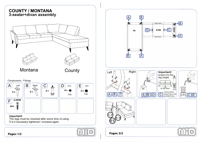 Image de la première page du manuel de l'appareil County