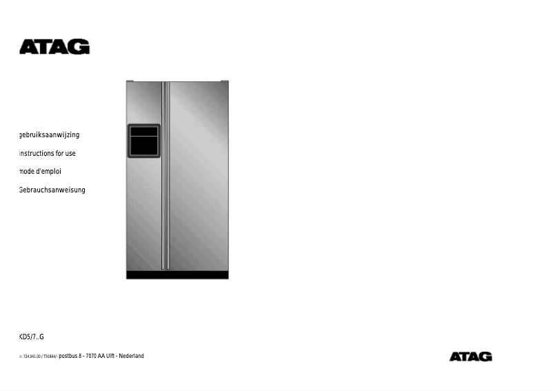 Page n°1 - Manuel utilisateur Atag KD500G