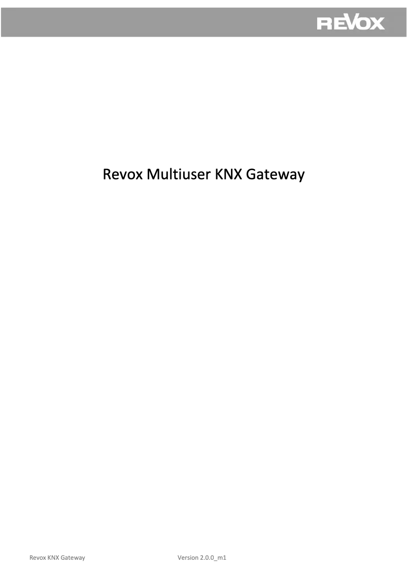 Page 1 de la notice Manuel utilisateur Revox KNX Gateway
