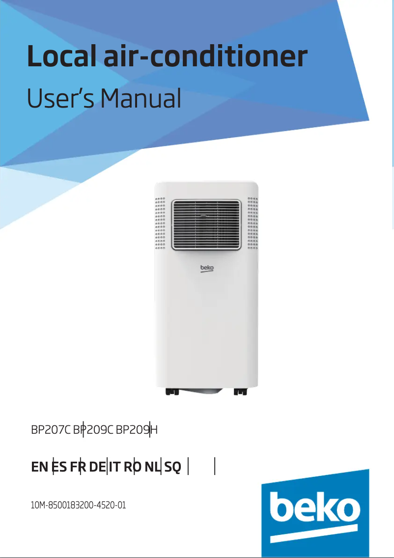 Image de la première page du manuel de l'appareil BP209C