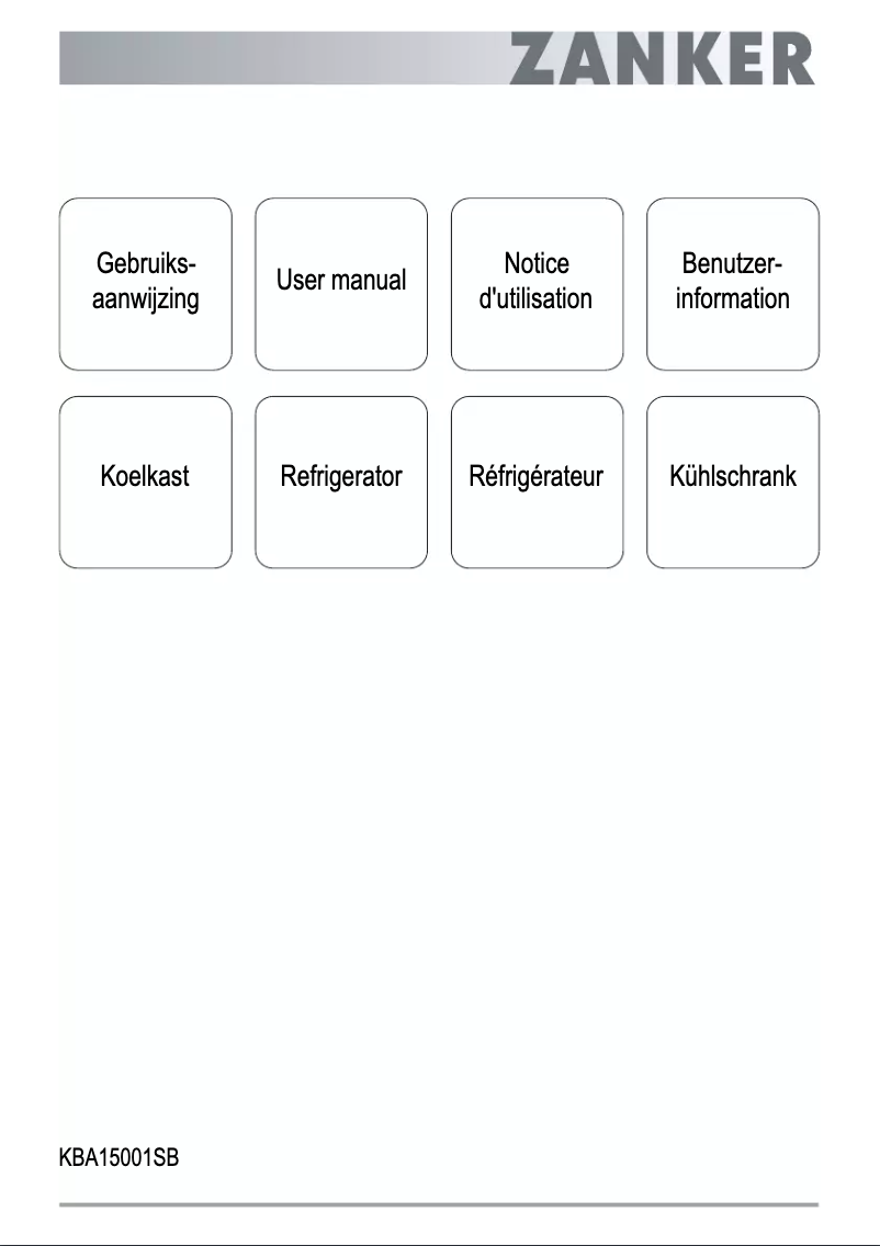 Page n°1 - Manuel utilisateur Zanker KBA15001SB
