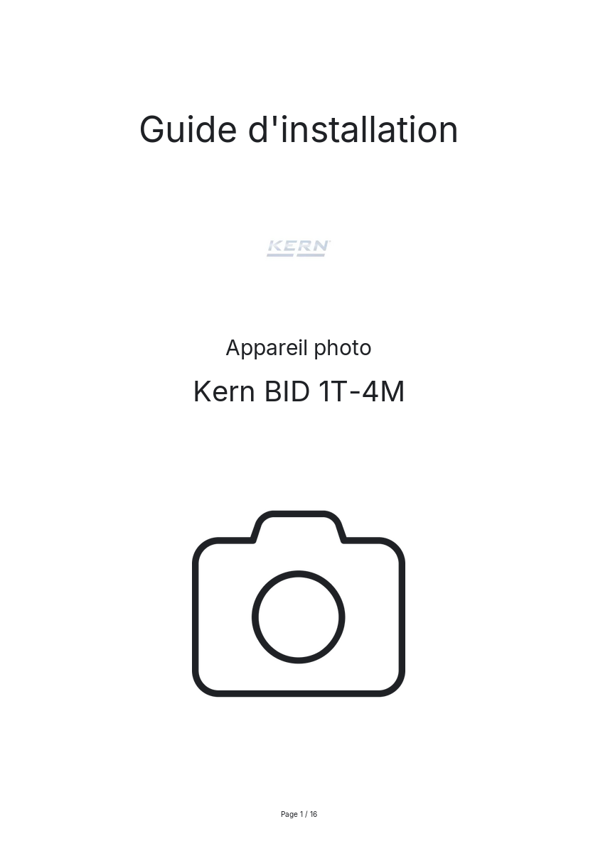 Image de la première page du manuel de l'appareil BID 1T-4M