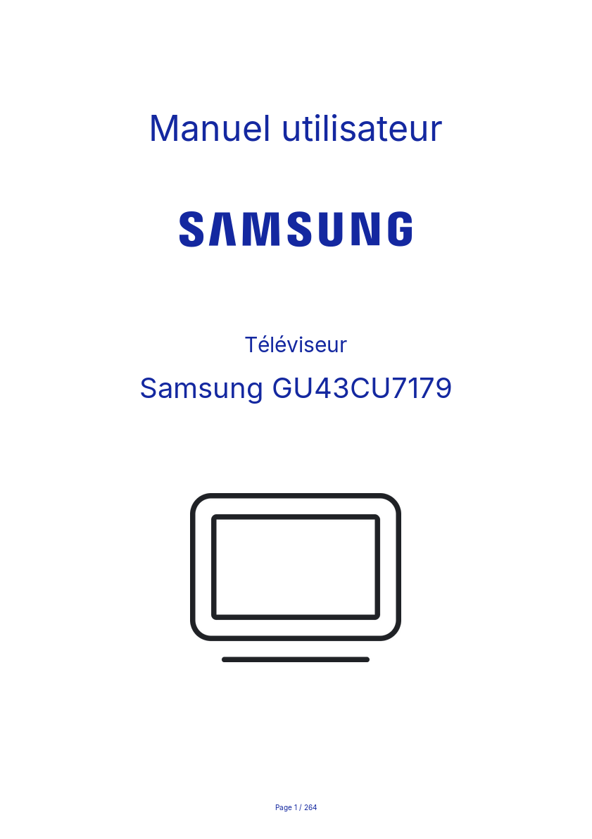 Page n°1 - Manuel utilisateur Samsung GU43CU7179