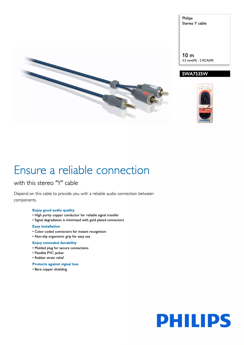 Page 1 de la notice Brochure Philips SWA7535W