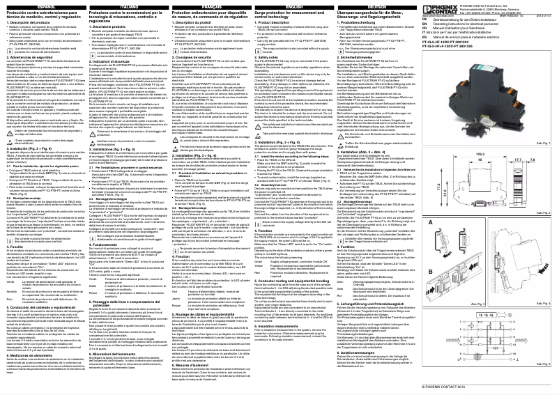 Page 1 de la notice Manuel utilisateur Phoenix Contact PT-IQ-5-HF+F-12DC-PT