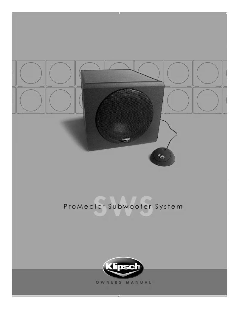 Página 1 del manual Manual de usuario Klipsch SWS