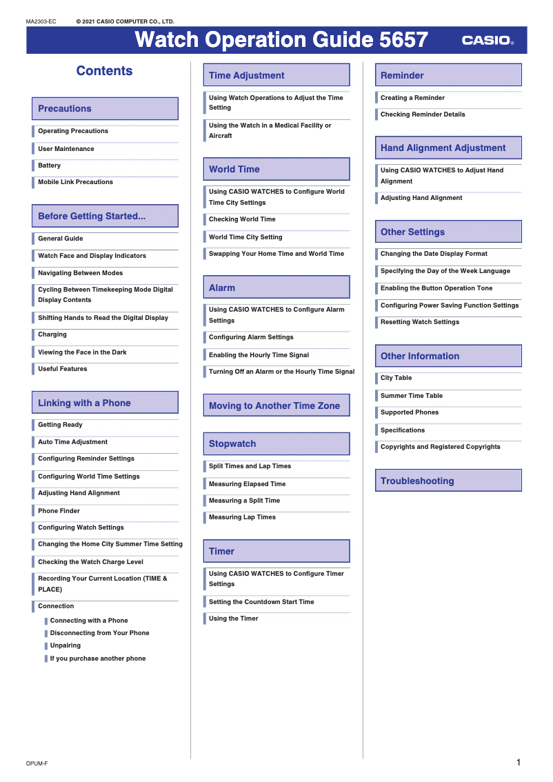Page n°1 - Manuel utilisateur Casio G-Shock GST-B400MV
