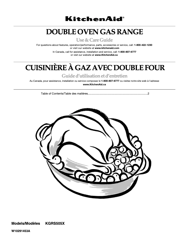 Page 1 of the manual Use and Maintenance Manual KitchenAid Architect KGRS505X